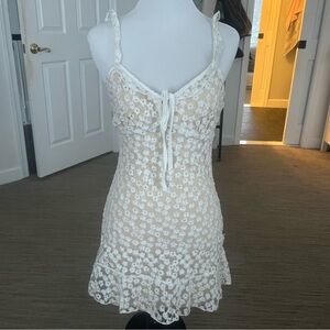 Lulus White Floral Graduation Dress